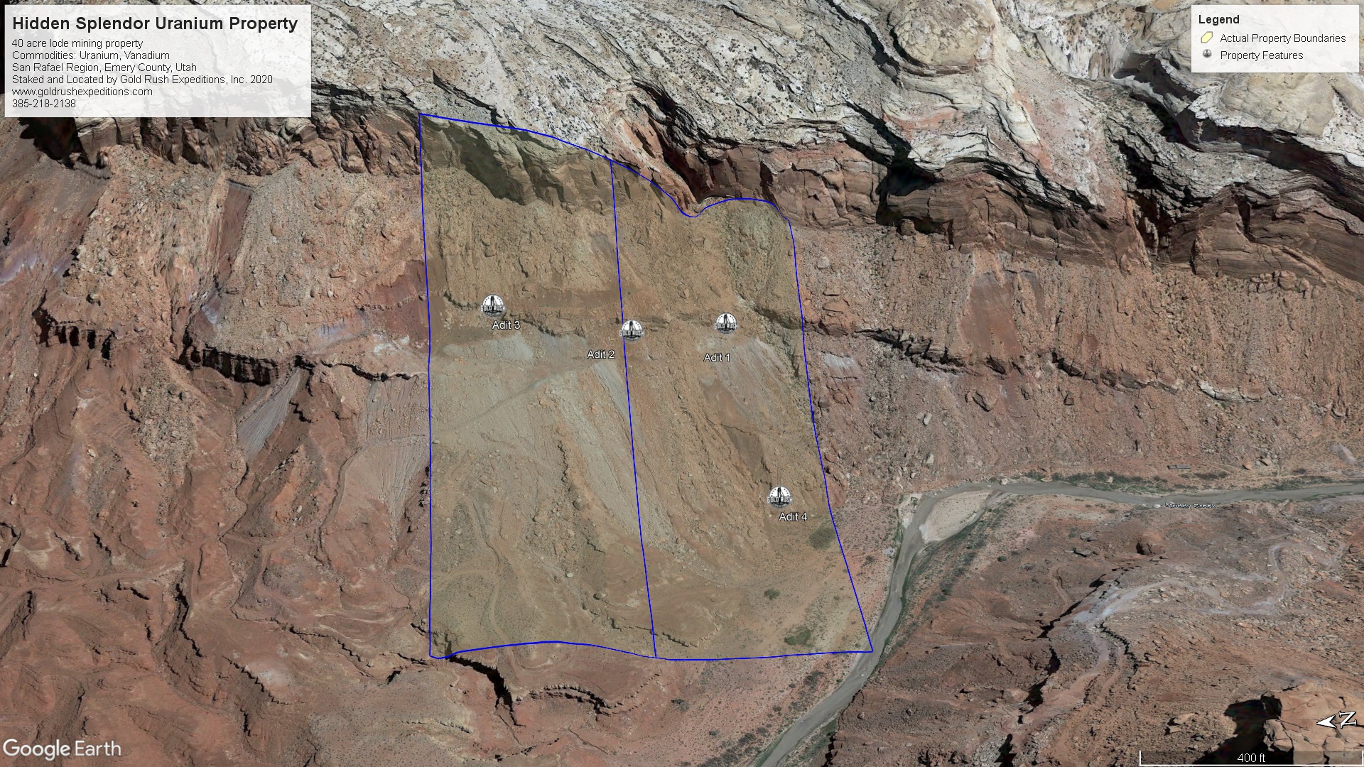 Gold Rush Expeditions, Inc Hidden Splendor Uranium Mineral Property Map