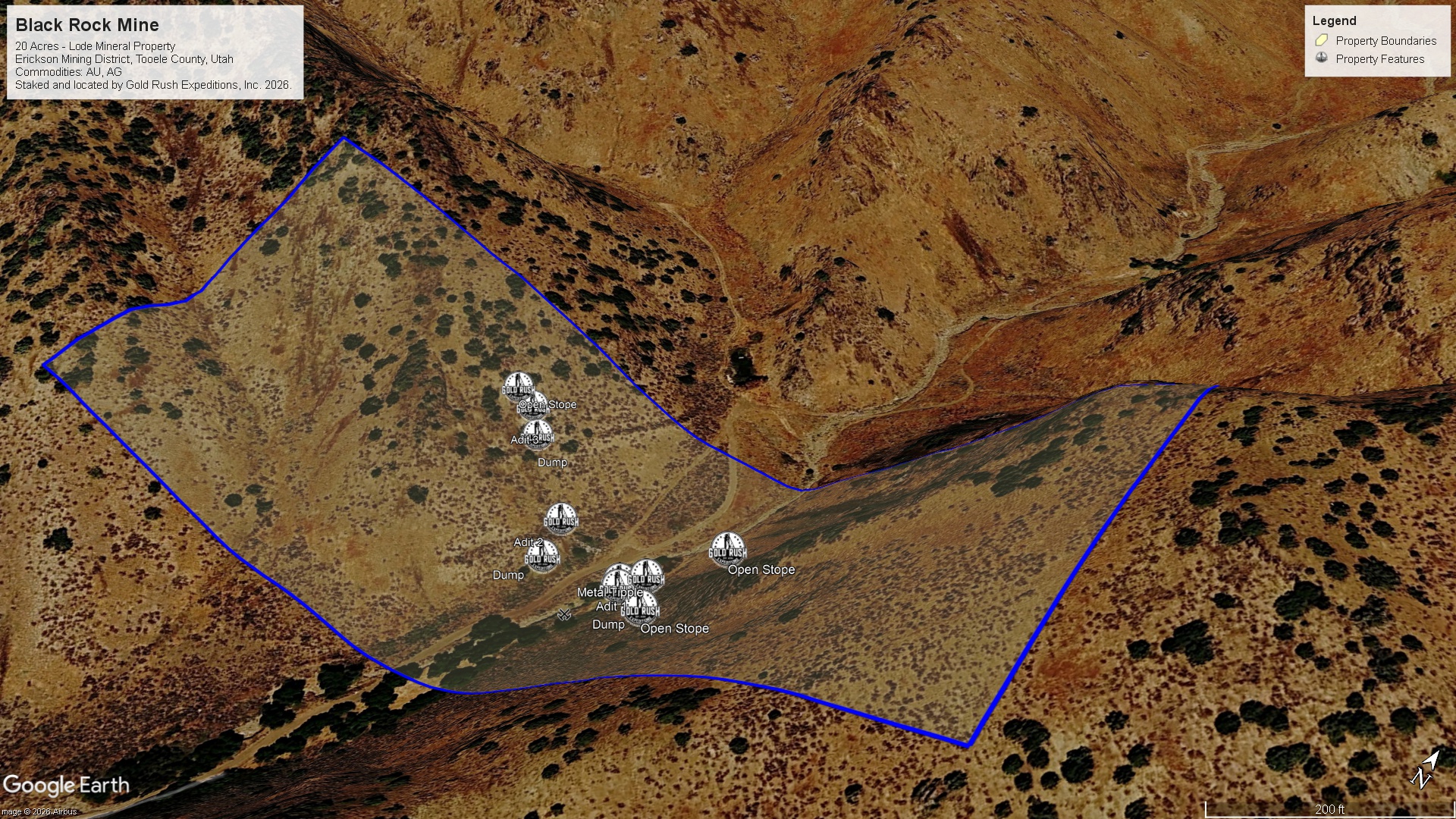 Gold Rush Expeditions, Inc Black Rock Mineral Property Map
