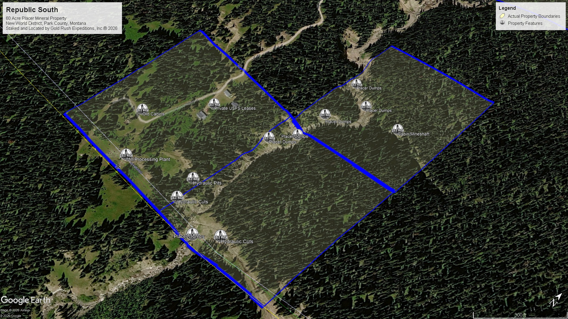 Gold Rush Expeditions, Inc Republic North Placer Mineral Property Map